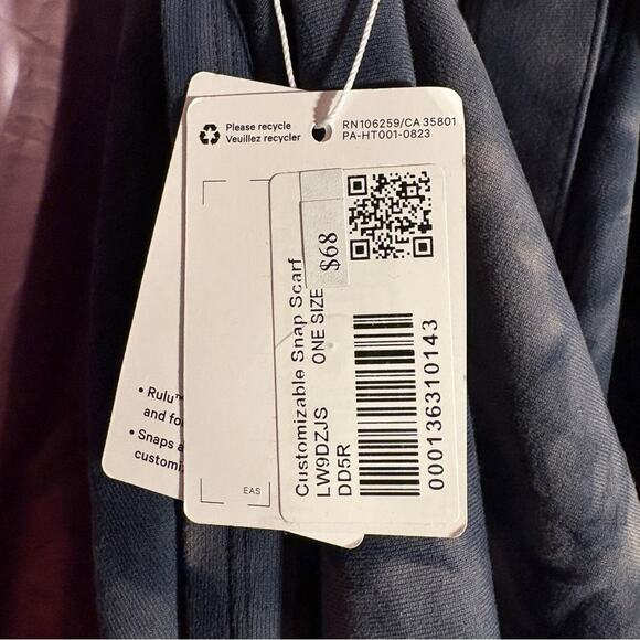 Lululemon Customizable Snap Scarf Diamond Dye Silver Blue Tidewater Grey NWT - Picture 4 of 5